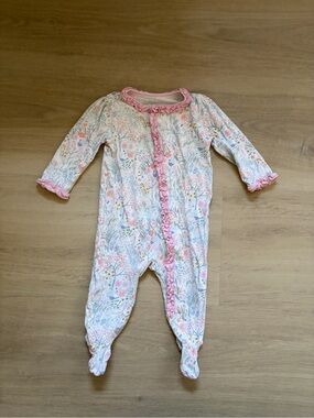 Magnetic Me Floral Ruffle Modal Footie 0-3M